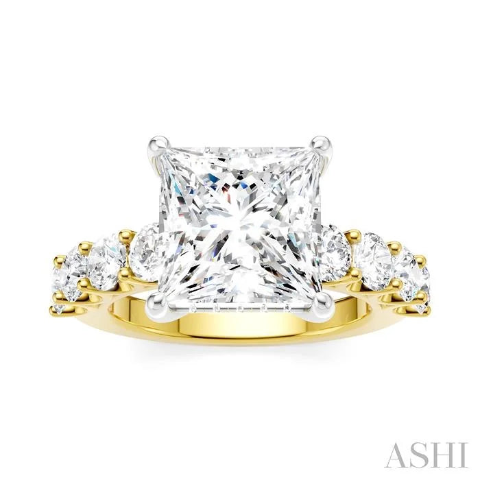 Princess Shape Semi-Mount Diamond Engagement Ring