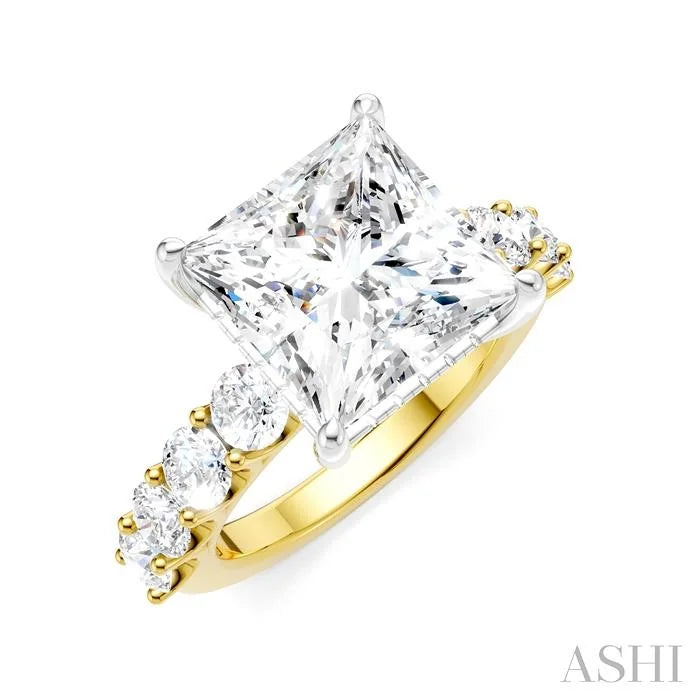 Princess Shape Semi-Mount Diamond Engagement Ring