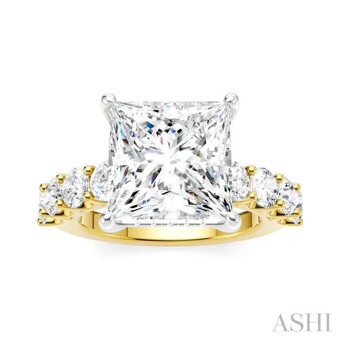 Princess Shape Semi-Mount Diamond Engagement Ring