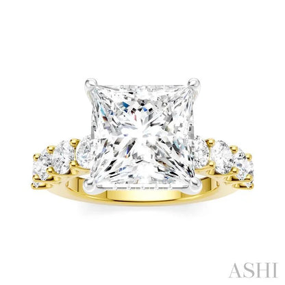 Princess Shape Semi-Mount Diamond Engagement Ring