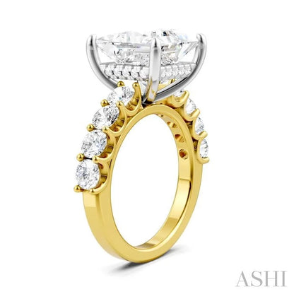 Princess Shape Semi-Mount Diamond Engagement Ring