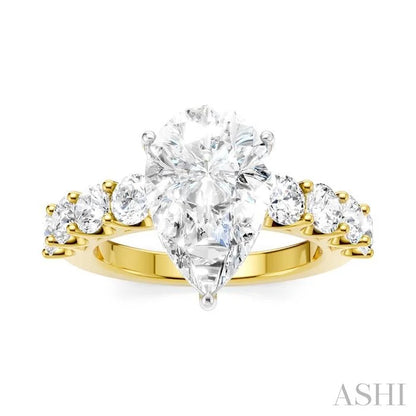 Pear Shape Semi-Mount Diamond Engagement Ring