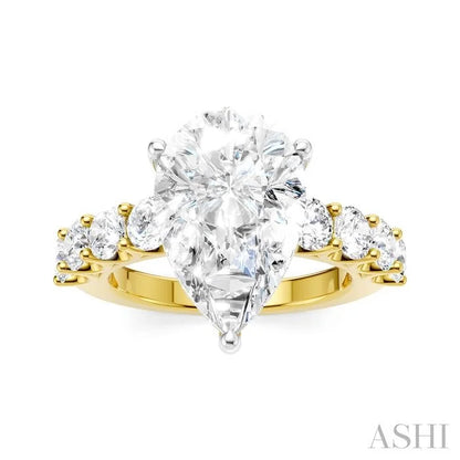 Pear Shape Semi-Mount Diamond Engagement Ring