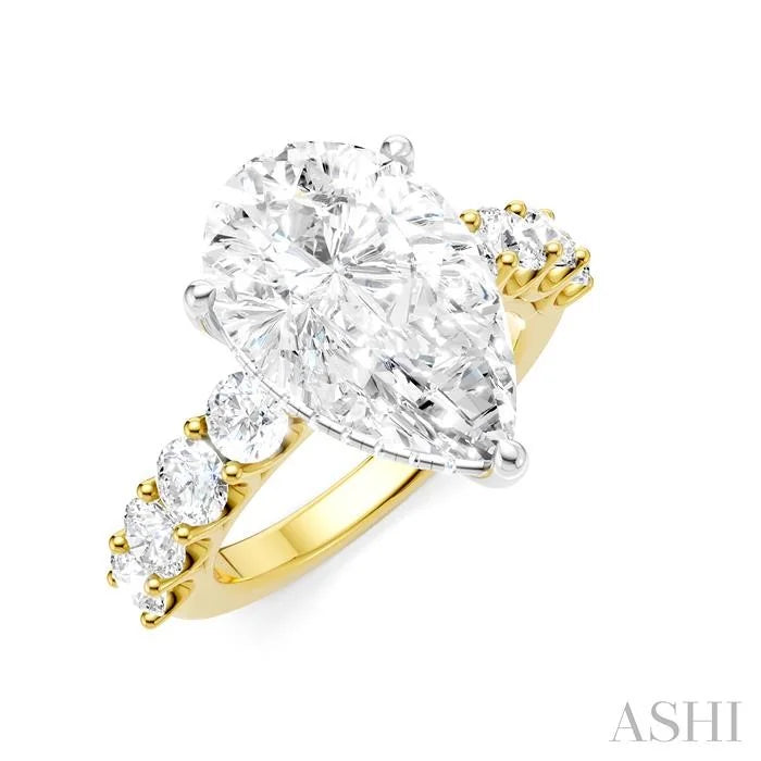 Pear Shape Semi-Mount Diamond Engagement Ring