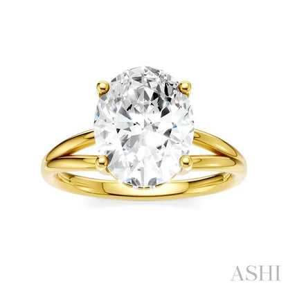 Oval Shape Semi-Mount Diamond Engagement Ring
