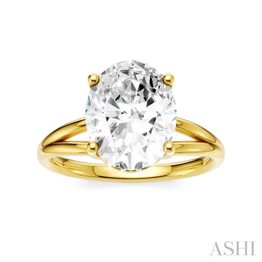 Oval Shape Semi-Mount Diamond Engagement Ring