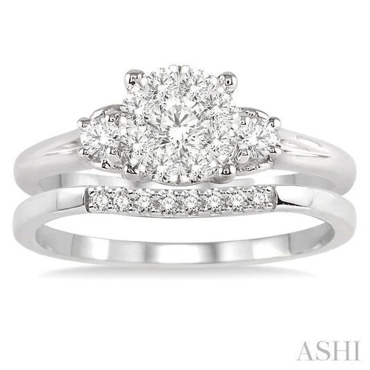 Round Shape Lovebright Diamond Wedding Set