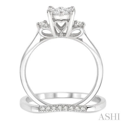 Round Shape Lovebright Diamond Wedding Set
