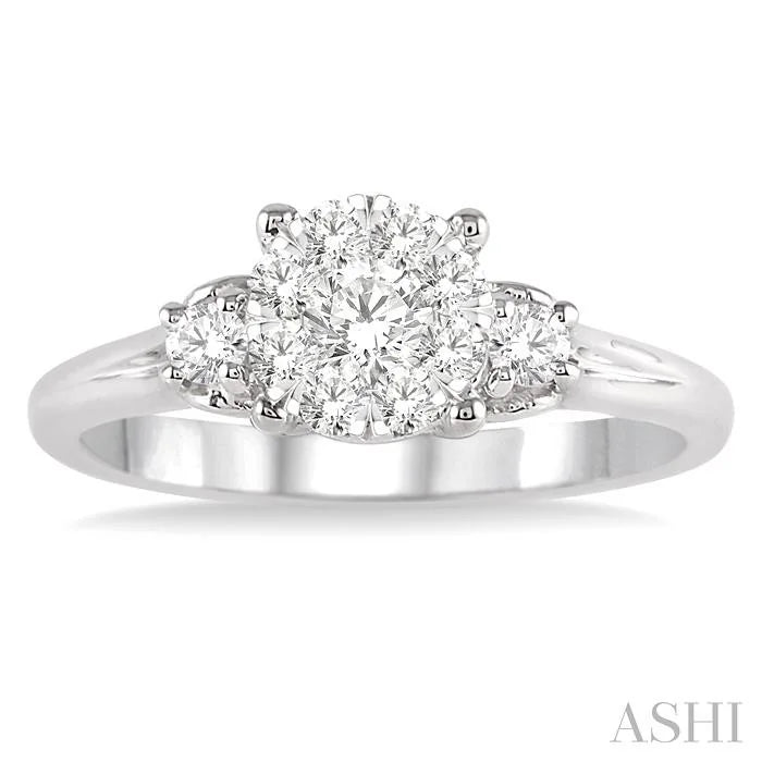 Round Shape Lovebright Diamond Engagement Ring