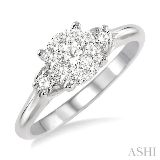 Round Shape Lovebright Diamond Engagement Ring