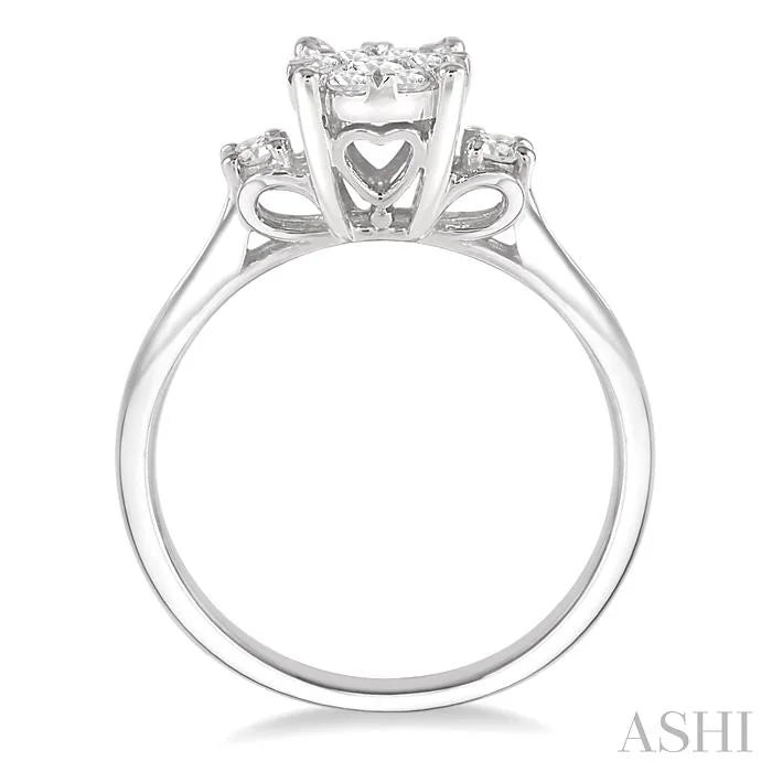 Round Shape Lovebright Diamond Engagement Ring
