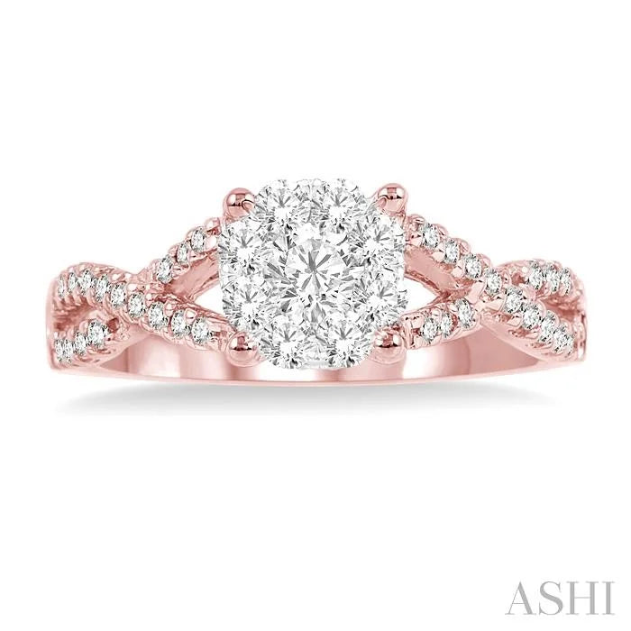 Round Shape Lovebright Diamond Engagement Ring