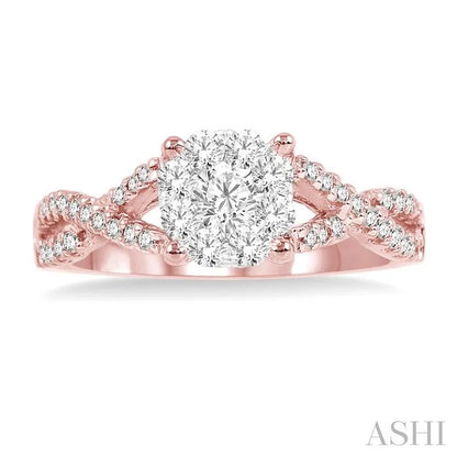 Round Shape Lovebright Diamond Engagement Ring