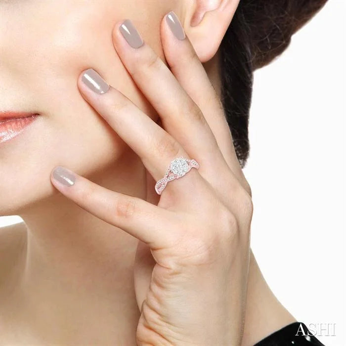 Round Shape Lovebright Diamond Engagement Ring
