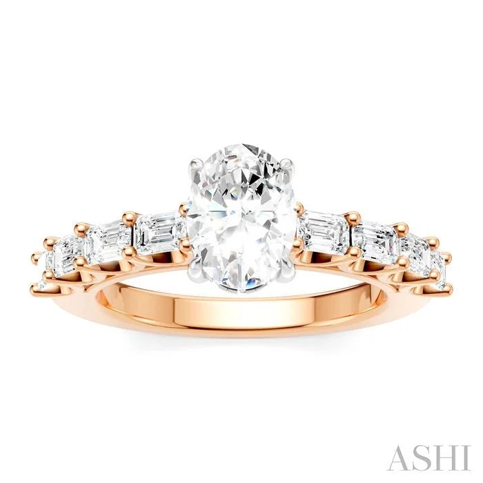 Oval Shape Semi-Mount Diamond Engagement Ring