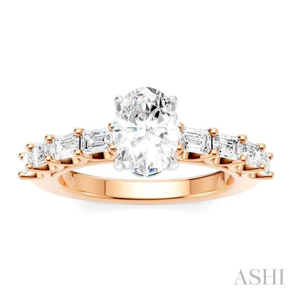 Oval Shape Semi-Mount Diamond Engagement Ring