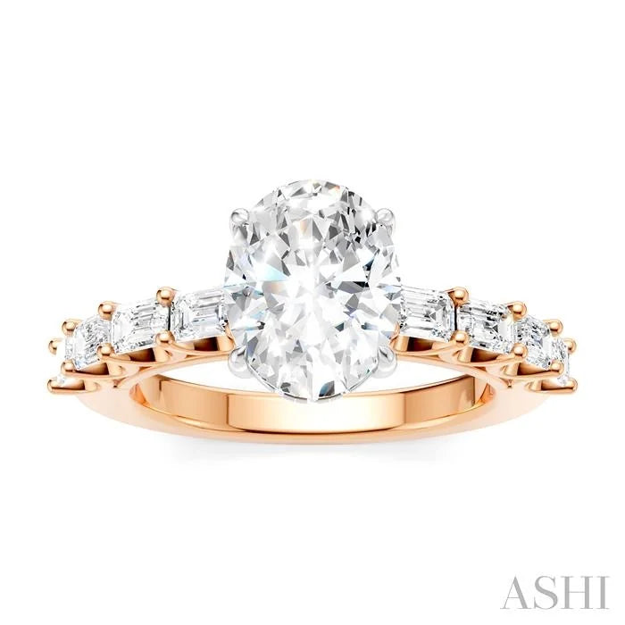 Oval Shape Semi-Mount Diamond Engagement Ring