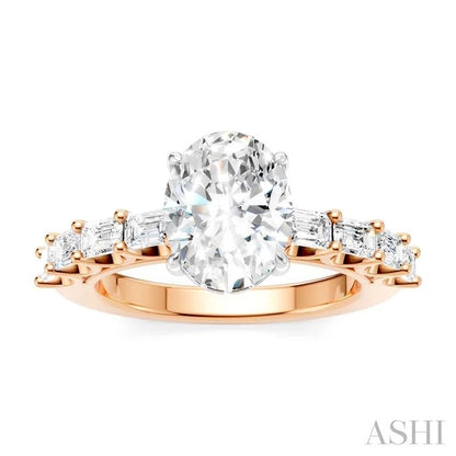 Oval Shape Semi-Mount Diamond Engagement Ring