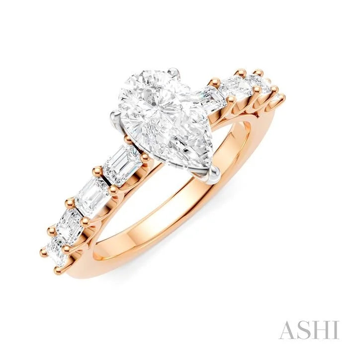 Pear Shape Semi-Mount Diamond Engagement Ring
