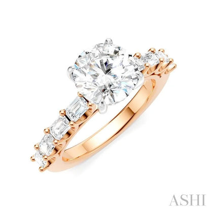 Round Shape Semi-Mount Diamond Engagement Ring