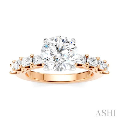Round Shape Semi-Mount Diamond Engagement Ring
