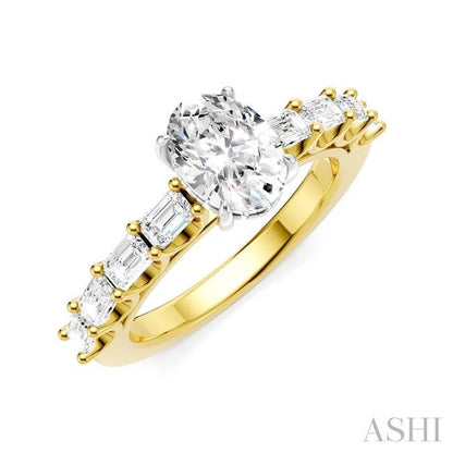 Oval Shape Semi-Mount Diamond Engagement Ring