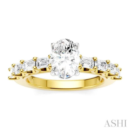 Oval Shape Semi-Mount Diamond Engagement Ring