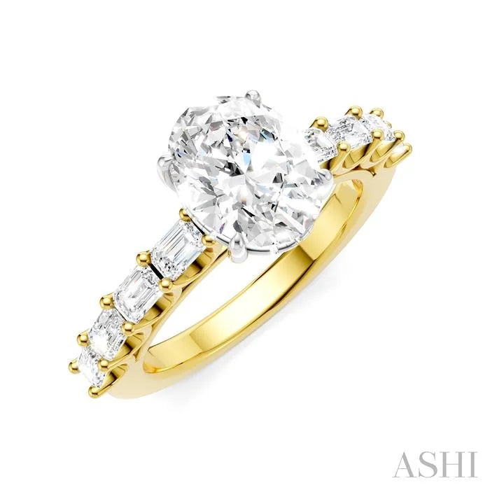 Oval Shape Semi-Mount Diamond Engagement Ring