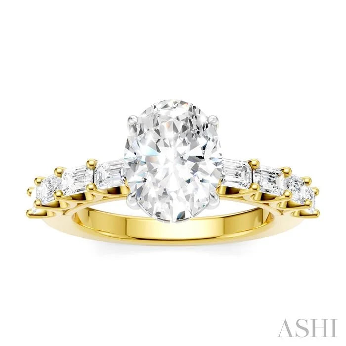 Oval Shape Semi-Mount Diamond Engagement Ring