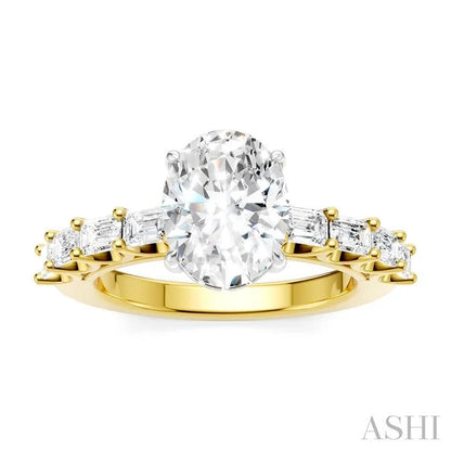 Oval Shape Semi-Mount Diamond Engagement Ring