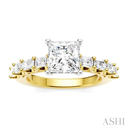 Princess Shape Semi-Mount Diamond Engagement Ring