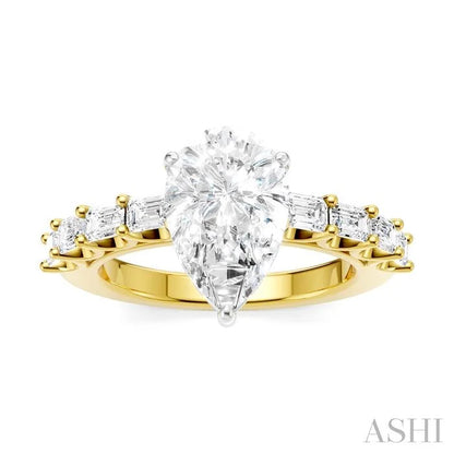 Pear Shape Semi-Mount Diamond Engagement Ring