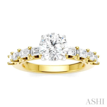 Round Shape Semi-Mount Diamond Engagement Ring