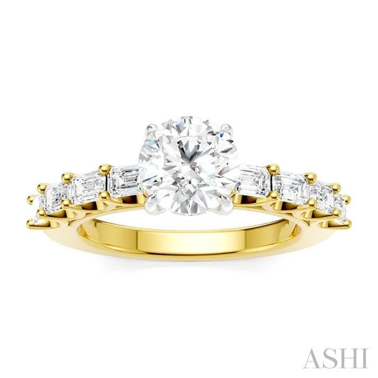 Round Shape Semi-Mount Diamond Engagement Ring