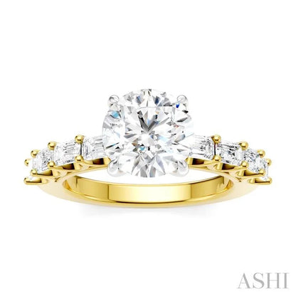 Round Shape Semi-Mount Diamond Engagement Ring