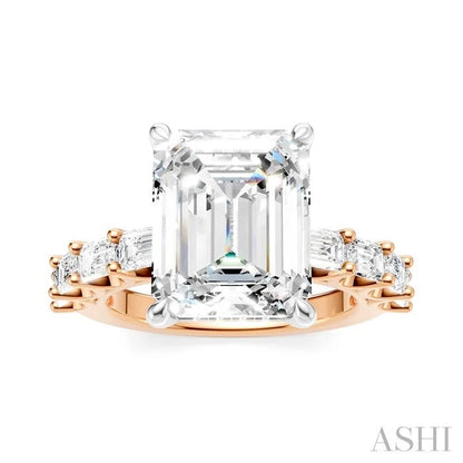 Emerald Shape Semi-Mount Diamond Engagement Ring