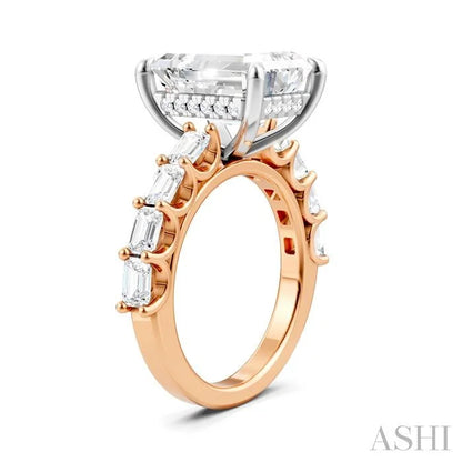 Emerald Shape Semi-Mount Diamond Engagement Ring