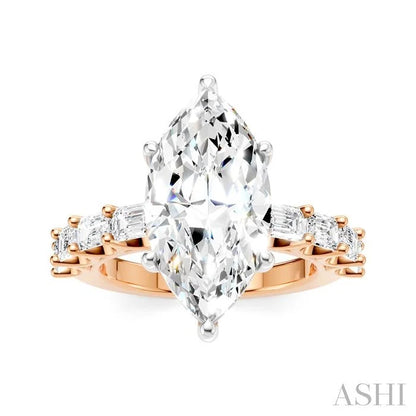 Marquise Shape Semi-Mount Diamond Engagement Ring