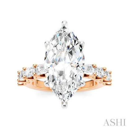 Marquise Shape Semi-Mount Diamond Engagement Ring