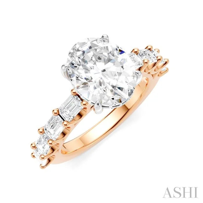 Oval Shape Semi-Mount Diamond Engagement Ring