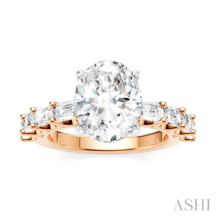 Oval Shape Semi-Mount Diamond Engagement Ring