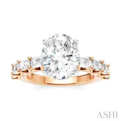 Oval Shape Semi-Mount Diamond Engagement Ring
