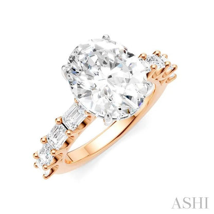 Oval Shape Semi-Mount Diamond Engagement Ring