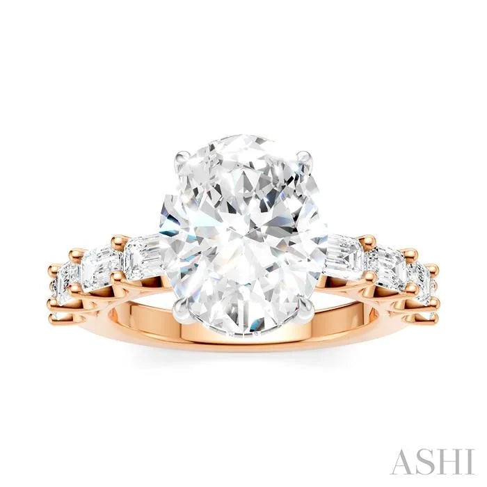 Oval Shape Semi-Mount Diamond Engagement Ring