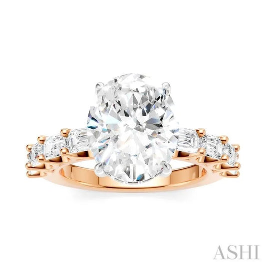 Oval Shape Semi-Mount Diamond Engagement Ring