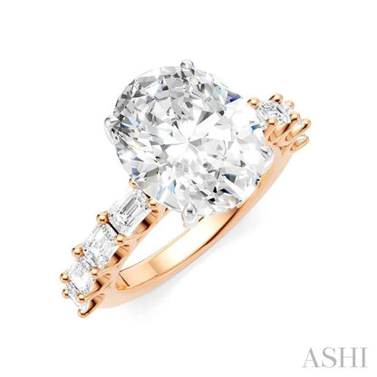 Oval Shape Semi-Mount Diamond Engagement Ring