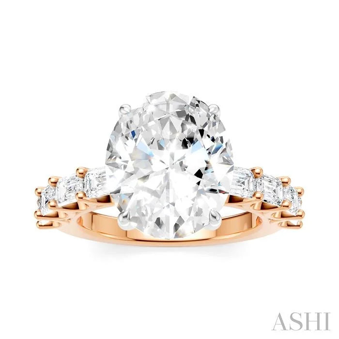 Oval Shape Semi-Mount Diamond Engagement Ring