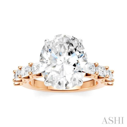 Oval Shape Semi-Mount Diamond Engagement Ring