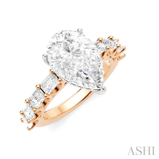 Pear Shape Semi-Mount Diamond Engagement Ring