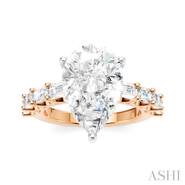 Pear Shape Semi-Mount Diamond Engagement Ring